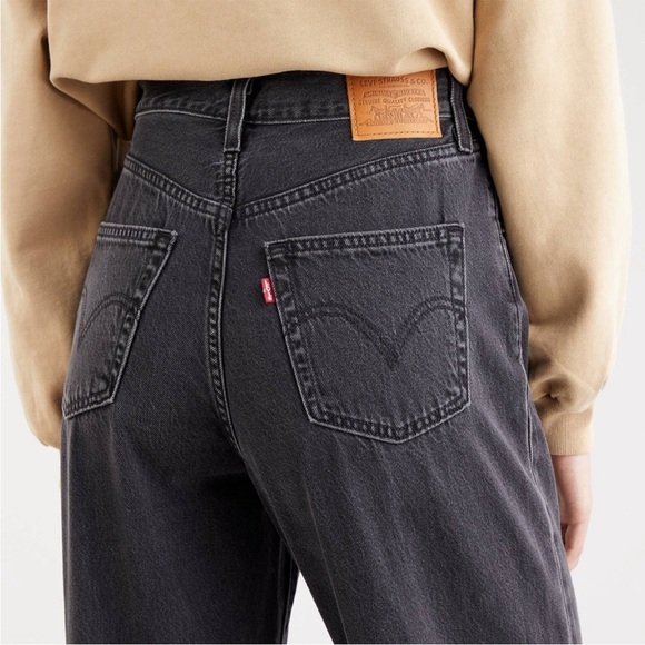 Levi's High Loose Taper Jeans Women’s Size 34 Lose Control Black - Picture 4 of 16